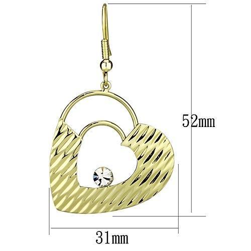 LO2679 - Gold Iron Earrings with Top Grade Crystal  in Clear-1