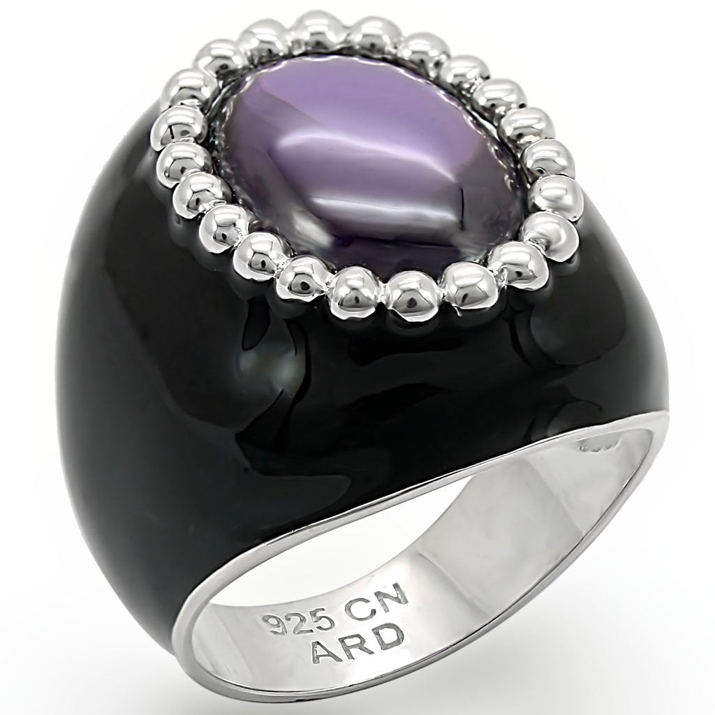 LOS406 - Silver 925 Sterling Silver Ring with AAA Grade CZ  in Amethyst-0