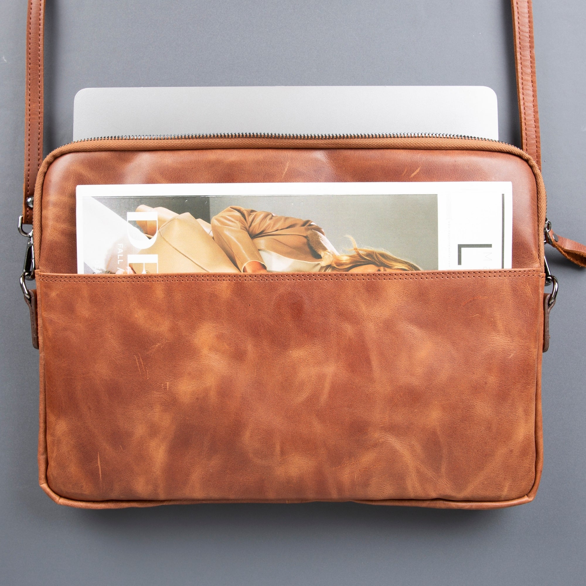 Seward Leather Laptop Bag with Shoulder Strap - MacBook Sleeve 14" & 16"-0