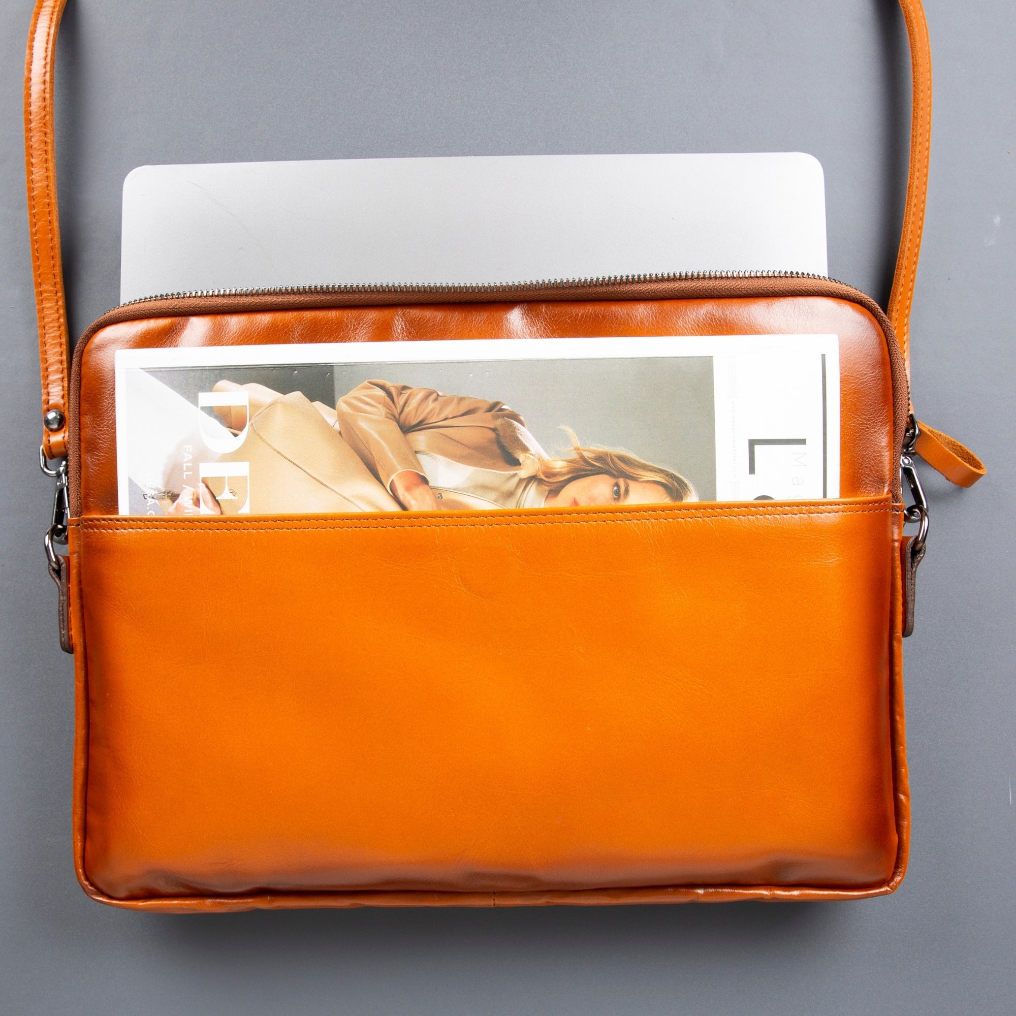 Seward Leather Laptop Bag with Shoulder Strap - MacBook Sleeve 14" & 16"-6