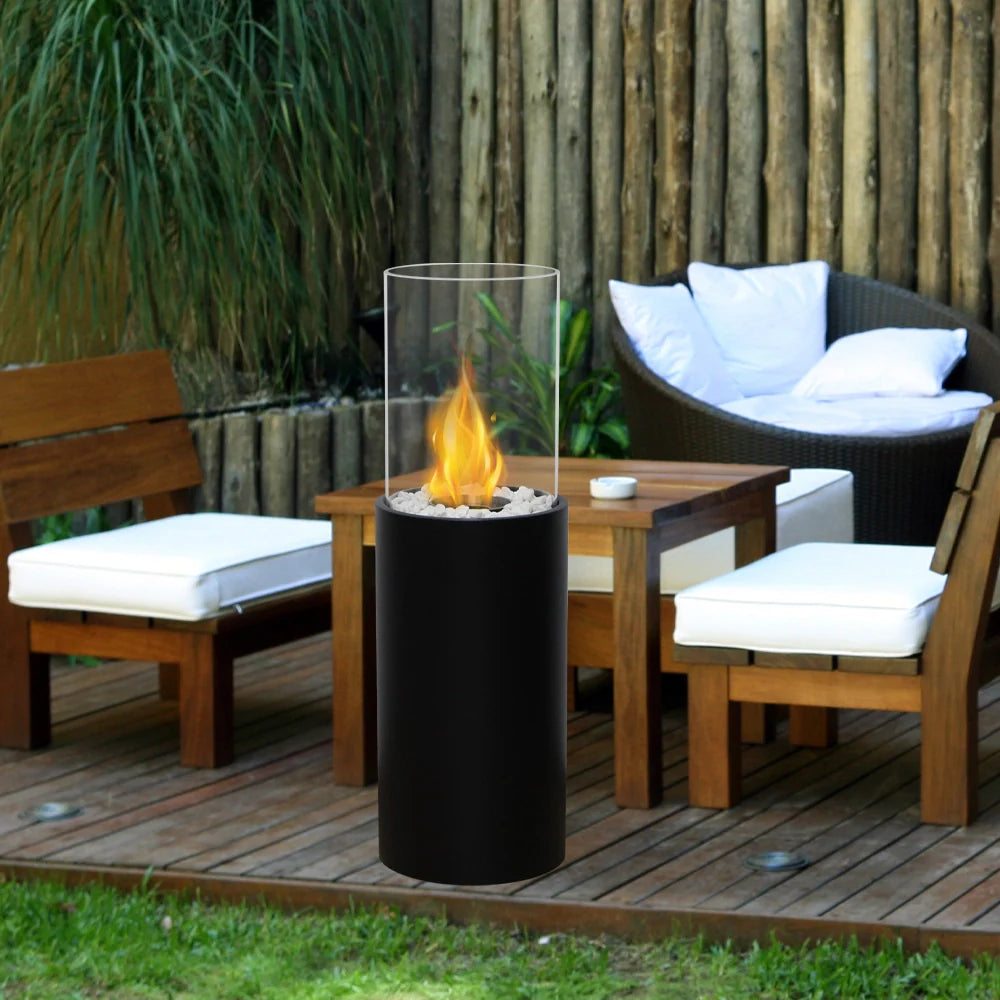 10.5" *10.5"*31.5" Big Round Freestanding Outdoor Fireplace-4