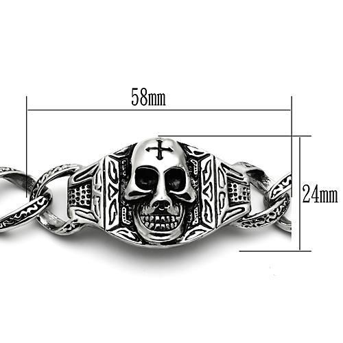 TK569 - High polished (no plating) Stainless Steel Bracelet with No Stone-2