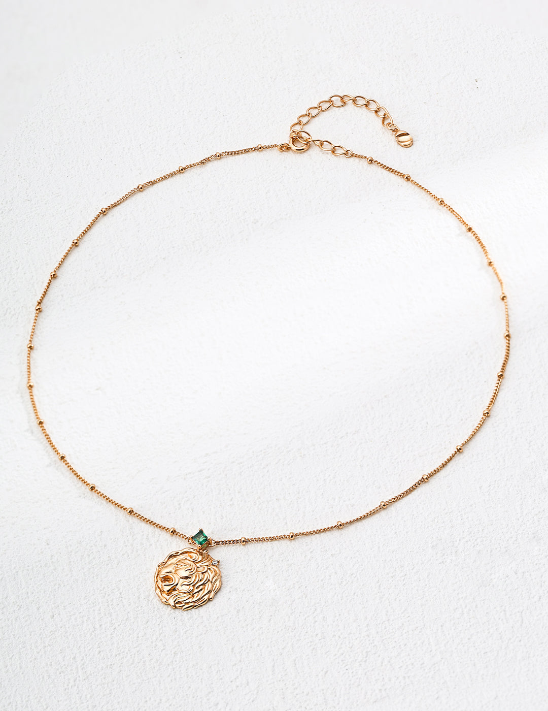 Vintage Zircon Lion Pendant Necklace-0