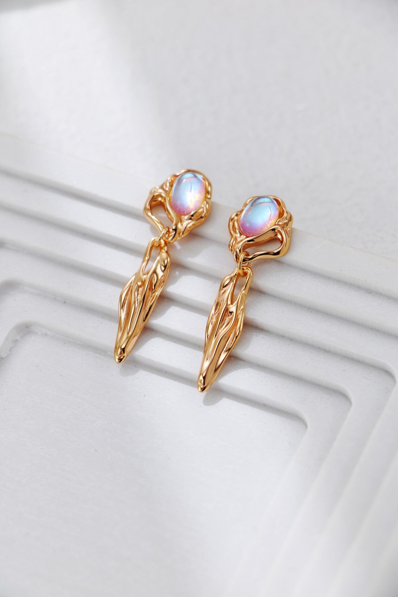 Retro Moonstone Earrings-0
