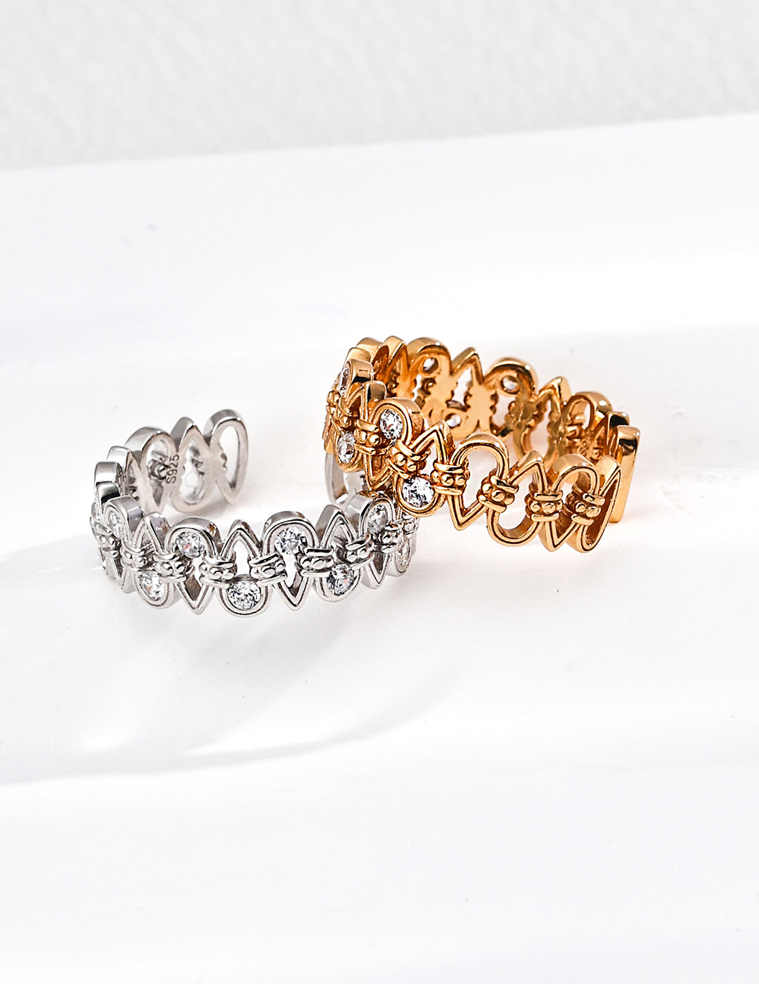 Twined Teardrop Zircon Ring-0