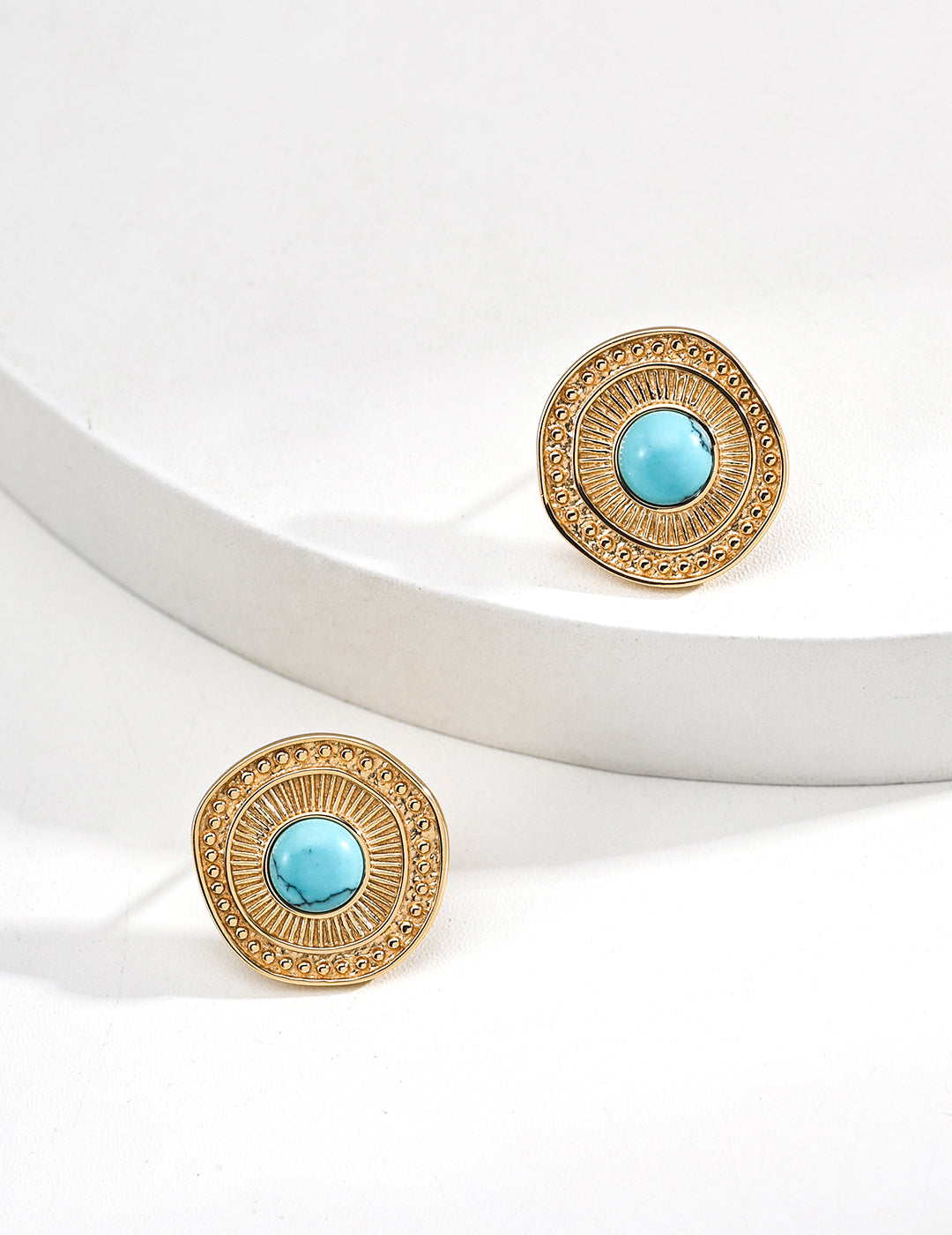 Vintage Turquoise Stud Earrings-1