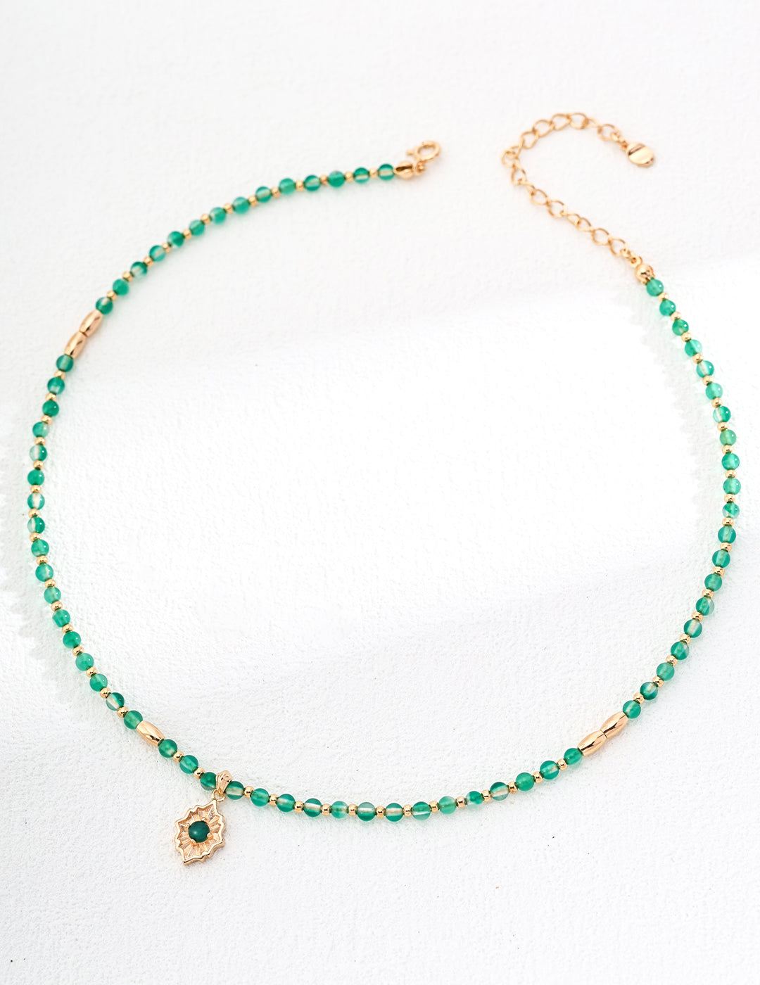 Green Agate Chalcedony Necklace-0